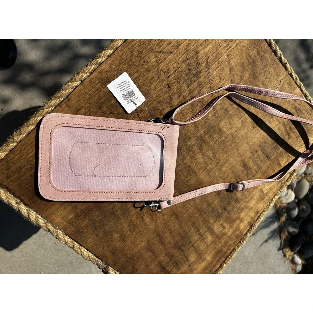Paris Eiffel Tower Cell Phone Crossbody Bag Pink Travel Passport Purse NWT